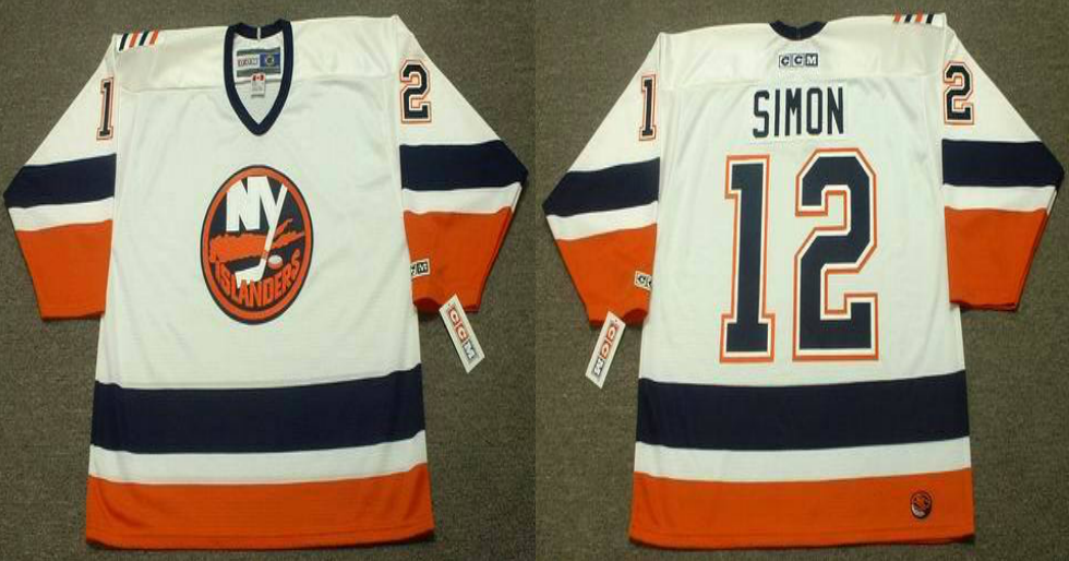 2019 Men New York Islanders #12 Simon white CCM NHL jersey